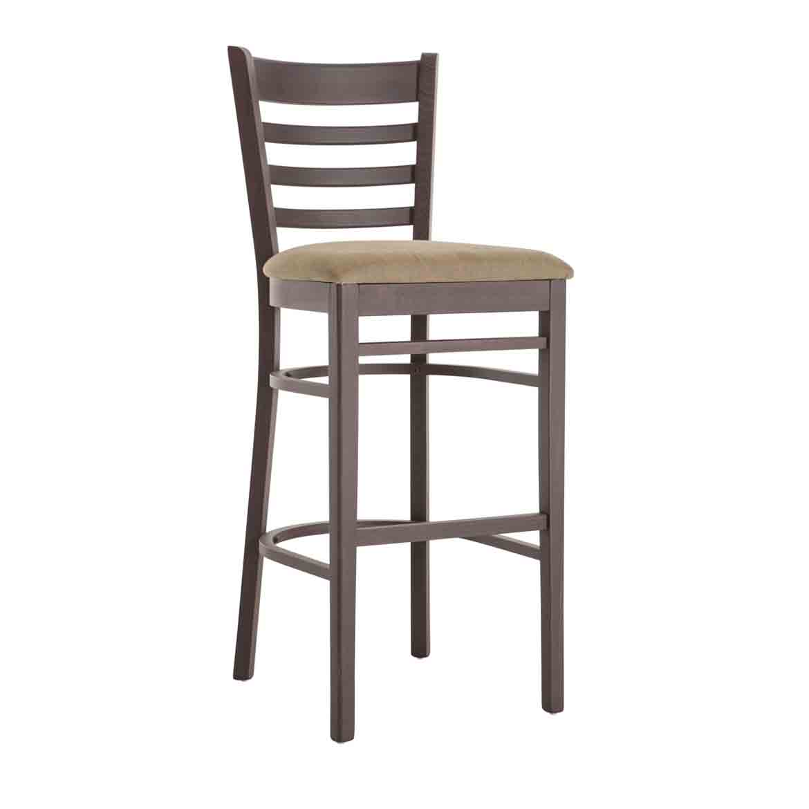 Beechwood frame in different stain finishings. Upholstered seat in different colors and fabrics.