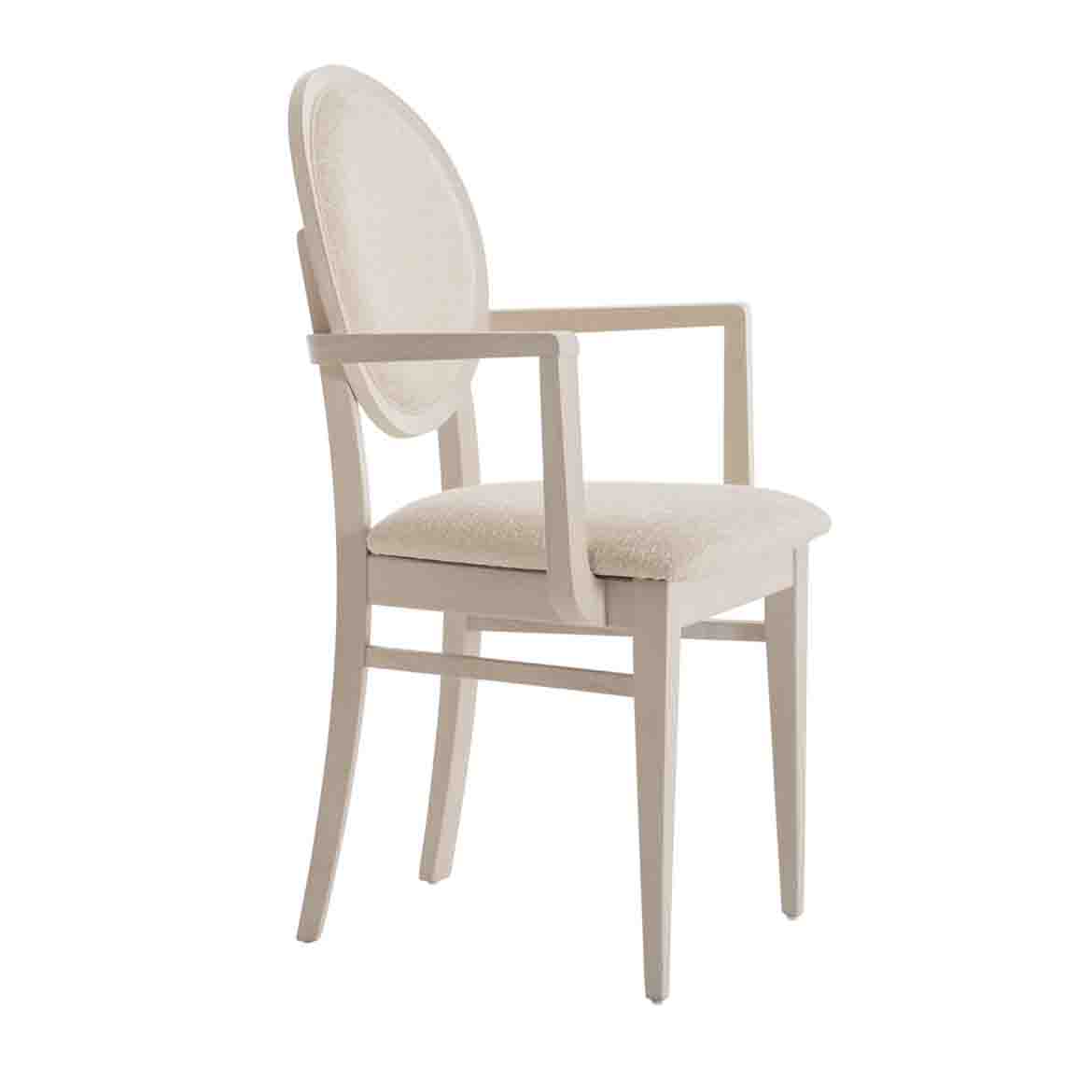 Beechwood frame, available in wide range of stain and laquer finishes. Upholstered  back and seat. Available in a wide range of textiles, leathers, ecoleathers, also in COM.