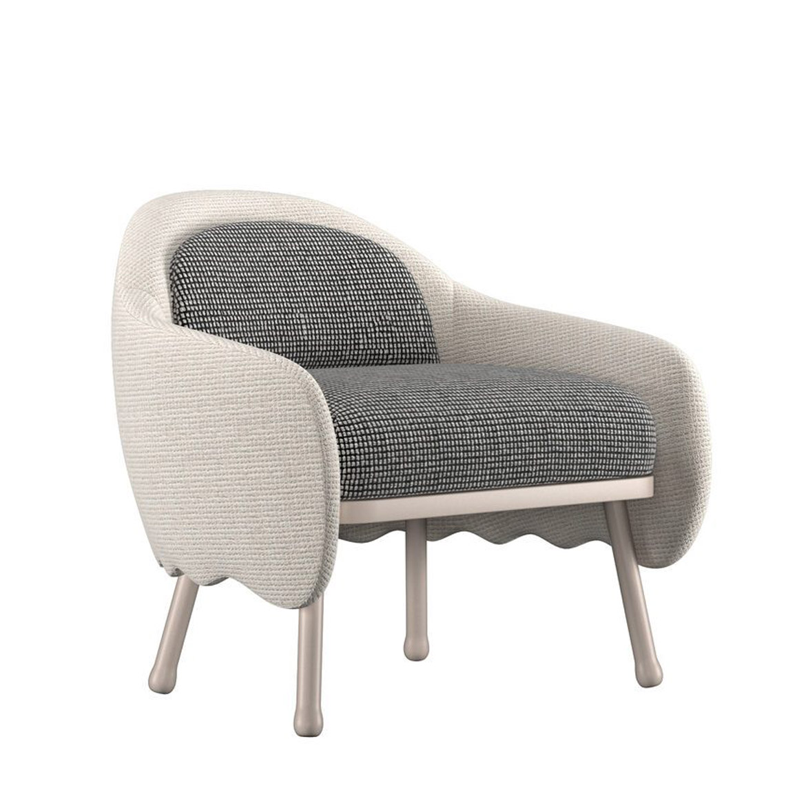 Upholstered body and beech or ashwood frame. Avalaible with wide range of coverings, including simil leather, leather and fabrics.