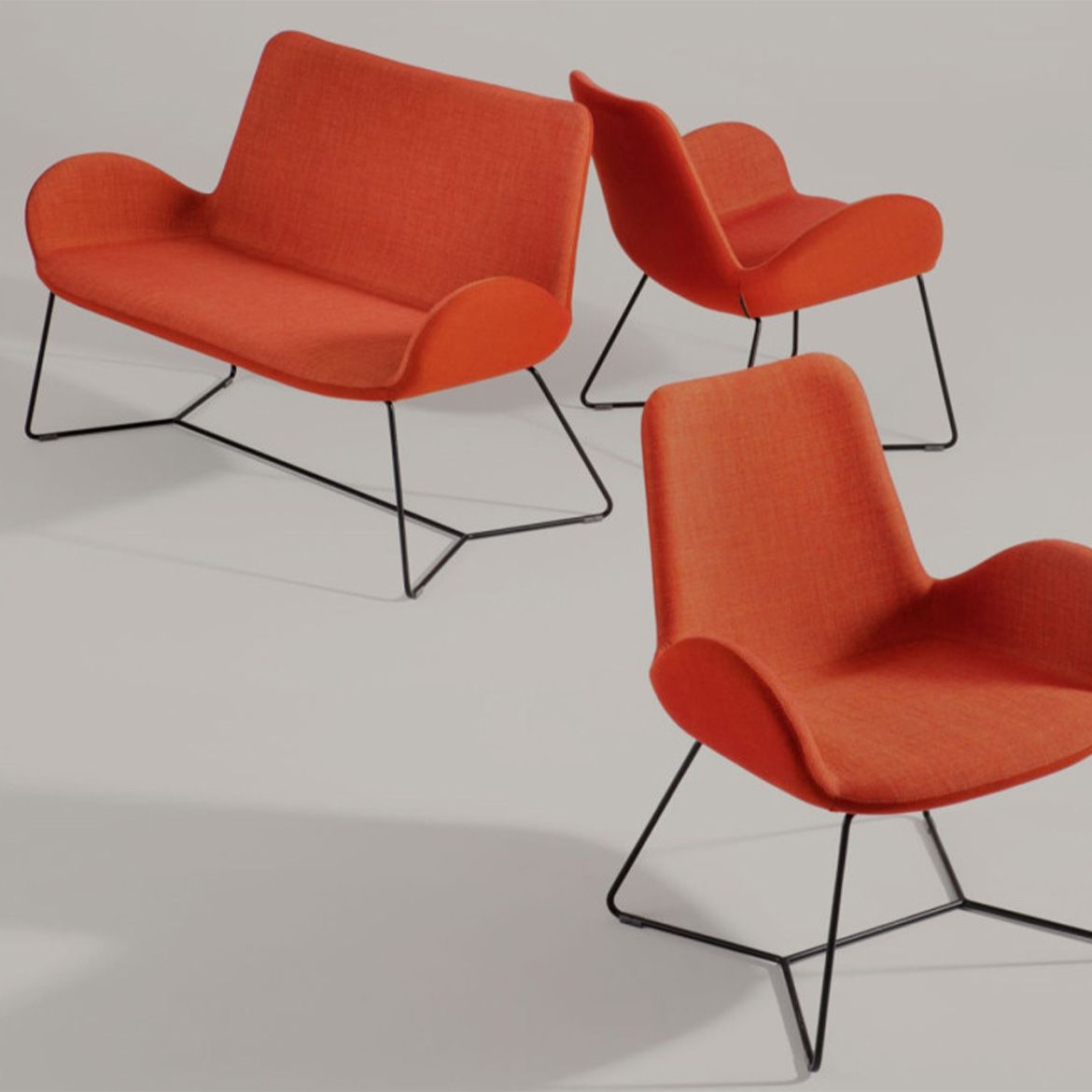 Dalia 502 sofa with metal base